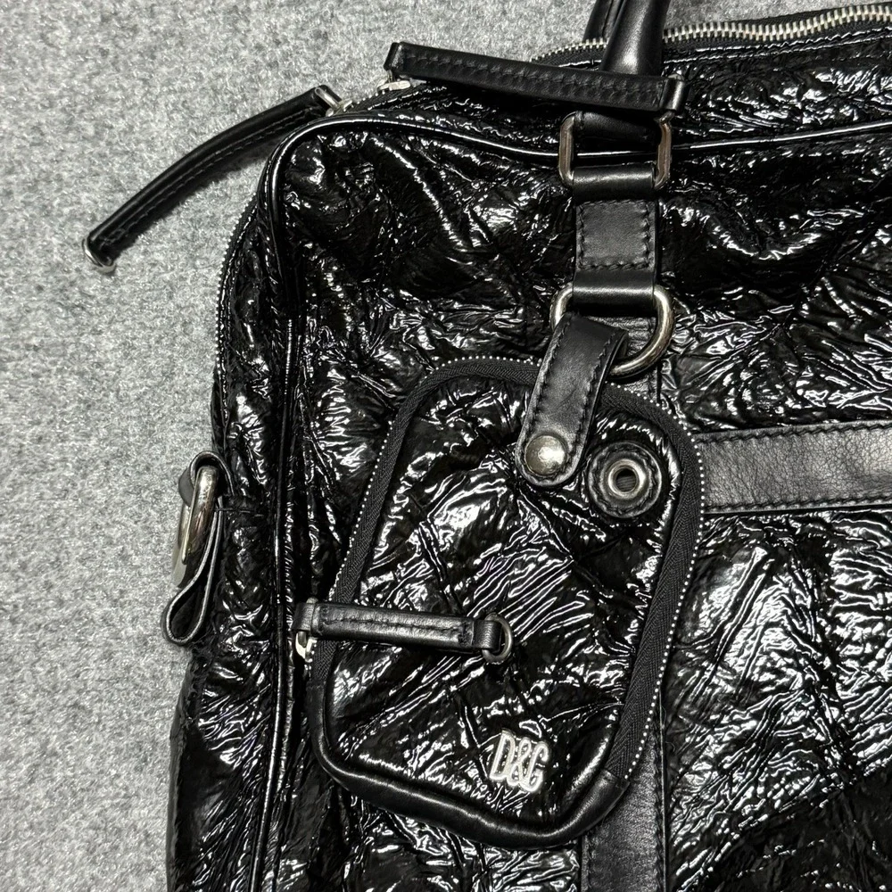Dolce & Gabbana Briefcase Black Crinkle Leather Document Mens Business Bag